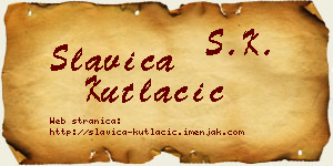 Slavica Kutlačić vizit kartica